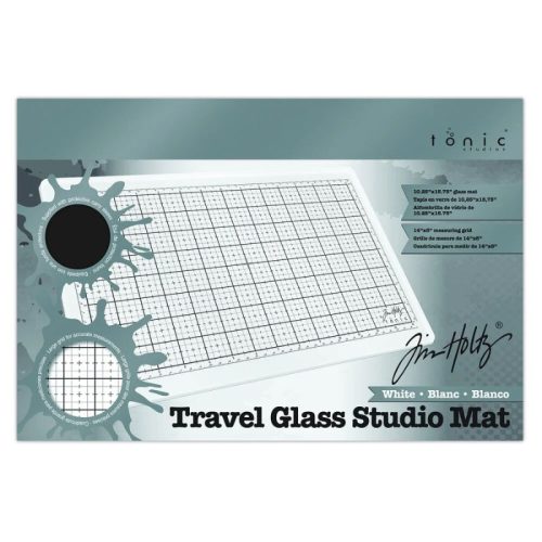 Tim Holtz Travel Glass Studio Mat White 9″ x 14″ – Työskentelyalusta valkoinen lasinen