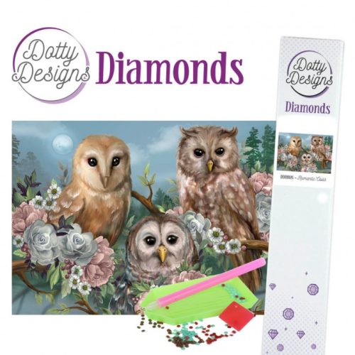 Timanttimaalaus - Dotty Designs ROMANTIC OWLS taulu