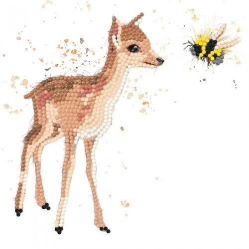 Timanttimaalauskortti Bree Merryn - Diamond Art Card Kit Bamba and Bumble - FAWN 18x18cm