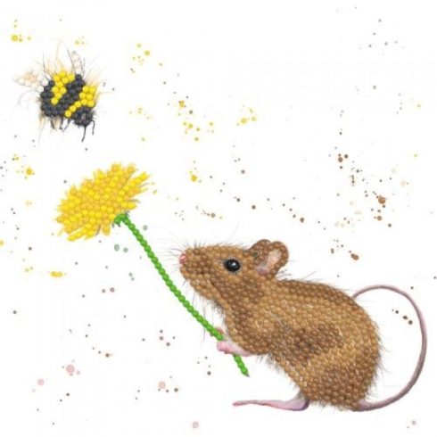 Timanttimaalauskortti Bree Merryn - Diamond Art Card Kit Bashful & Bumble - MOUSE 18x18cm