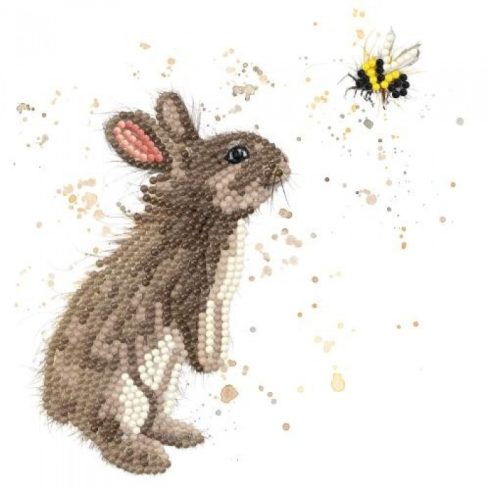 Timanttimaalauskortti Bree Merryn - Diamond Art Card Kit Bugsy & Bumble - BUNNY 18x18cm