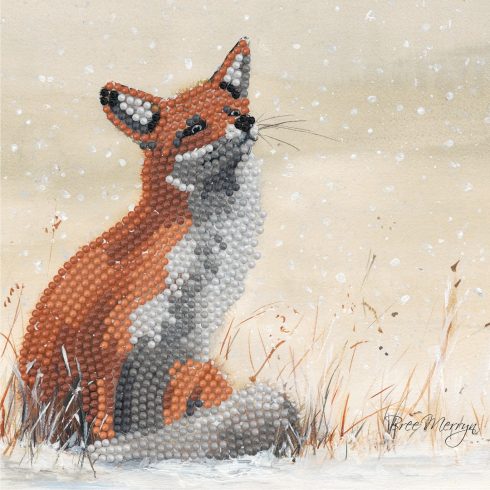 Timanttimaalauskortti Bree Merryn - Diamond Art Card Kit Foy - WINTER FOX 18x18cm