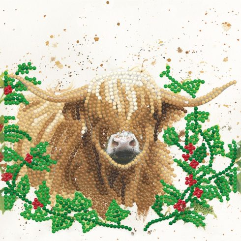 Timanttimaalauskortti Bree Merryn - Diamond Art Card Kit Logan - CHRISTMAS HIGHLAND CATTLE 18x18cm