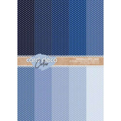 Card Deco – Color Paperpack Dots Blue paperilajitelma A4