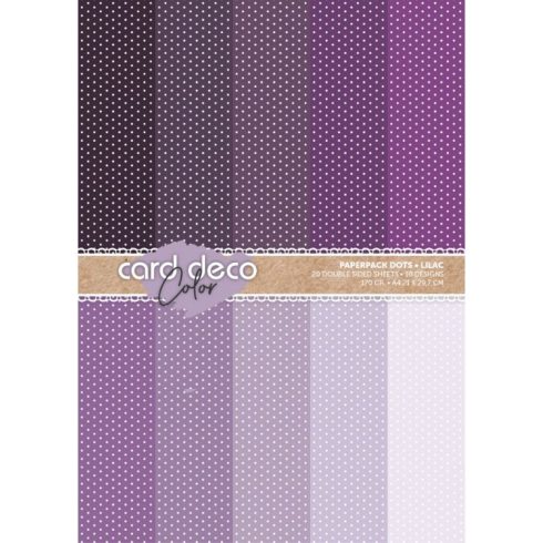 Card Deco – Color Paperpack Dots Purple paperilajitelma A4