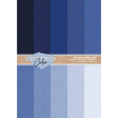 Card Deco – Color Paperpack Linen Blue paperilajitelma A4