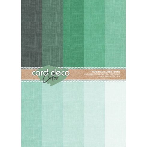 Card Deco – Color Paperpack Linen Green paperilajitelma A4