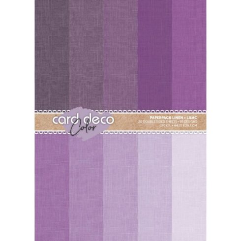 Card Deco – Color Paperpack Linen Purple paperilajitelma A4