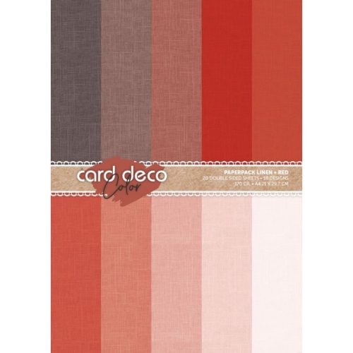 Card Deco – Color Paperpack Linen Red paperilajitelma A4