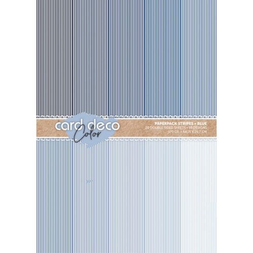 Card Deco – Color Paperpack Stripes Blue paperilajitelma A4