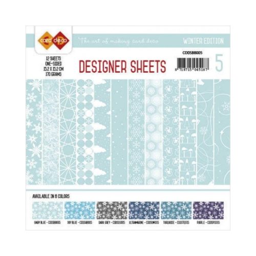 Card Deco – Designer Sheets Winter Baby Blue paperilajitelma 15 x 15 cm