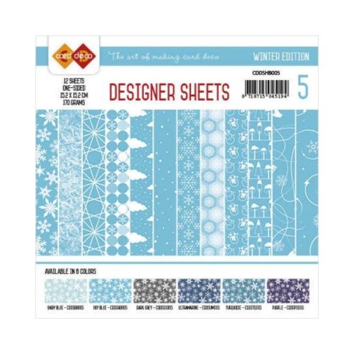 Card Deco – Designer Sheets Winter Sky Blue paperilajitelma 15 x 15 cm