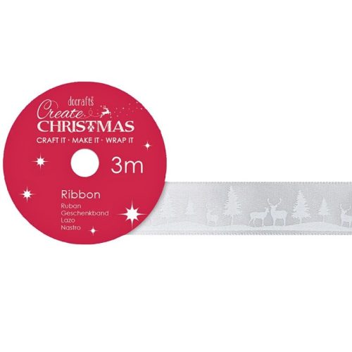 Docrafts – Satin Christmas Ribbon Snow Scene (3m)