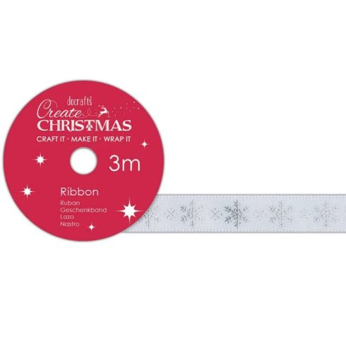 Docrafts – Satin Christmas Ribbon Snowflake (3m)