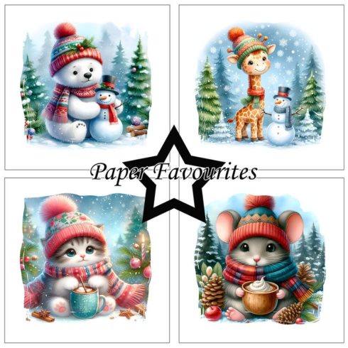 Paper Favourites – Cute Christmas paperilajitelma 15 x 15 cm