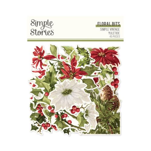 Simple Stories – Floral Bits & Pieces Yuletide leikekuvat (45 kpl)