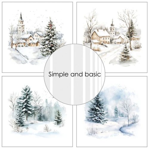 Simple and Basic – Cozy Christmas and Winter Scenes paperilajitelma 15 x 15 cm 1