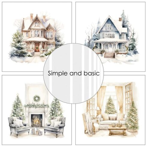 Simple and Basic – Cozy Christmas and Winter Scenes paperilajitelma 15 x 15 cm 2