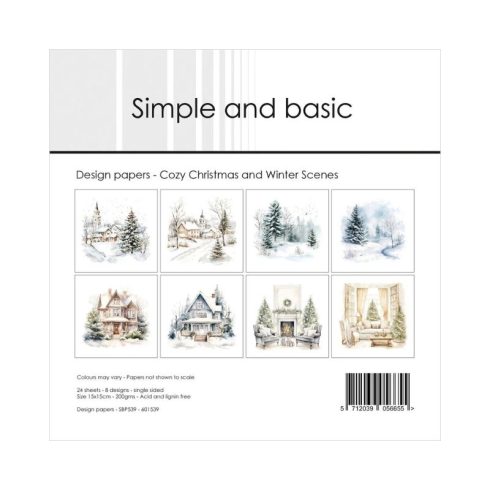 Simple and Basic – Cozy Christmas and Winter Scenes paperilajitelma 15 x 15 cm