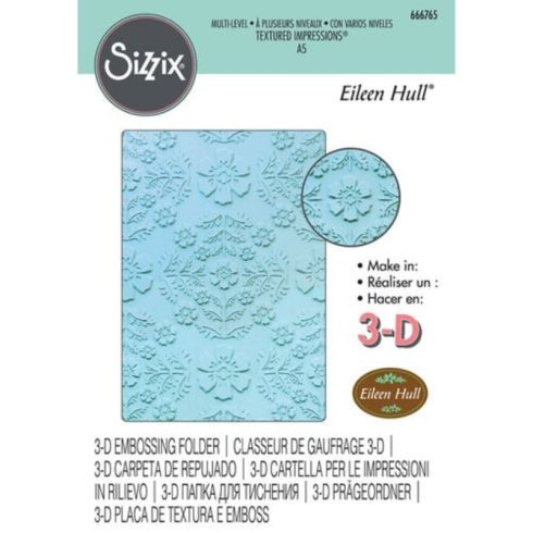 Sizzix 3D kohokuviointikansio Textured Impressions – FLORAL DAMASK (A5)