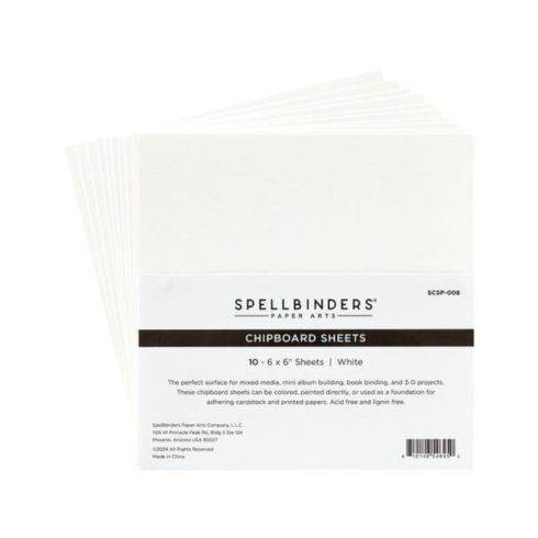 Spellbinders Chipboard Sheets White – Arkit valkoinen 15 x 15cm (10 kpl)