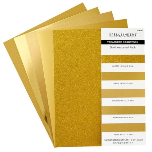 Spellbinders Treasured Cardstock – GoldAssorted Pack kartonkilajitelma