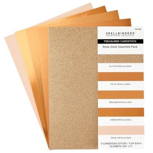 Spellbinders Treasured Cardstock – Rose Gold Assorted Pack kartonkilajitelma