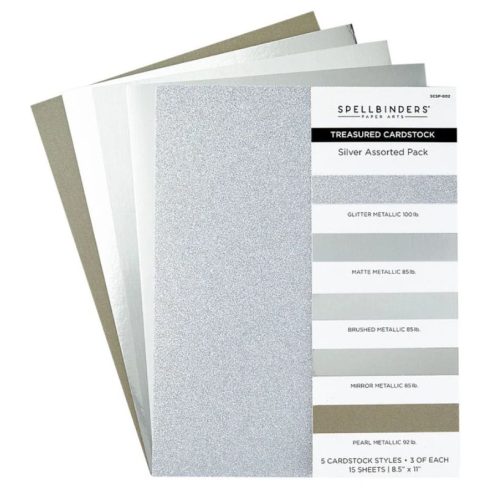 Spellbinders Treasured Cardstock – Silver Assorted Pack kartonkilajitelma