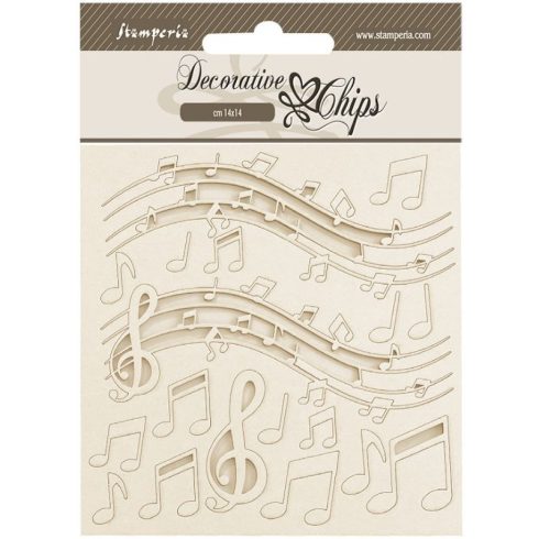 Stamperia – Decorative Chips Music ohuet puukuviot