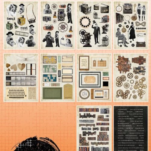 Studio Light Die Cut Paper Pad – Grunge Elements paperilehtio 350kpl A5 1