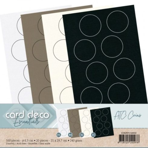 Card Deco ATC Coins – ATC Coins -korttipohja värilajitelma (160 kpl)