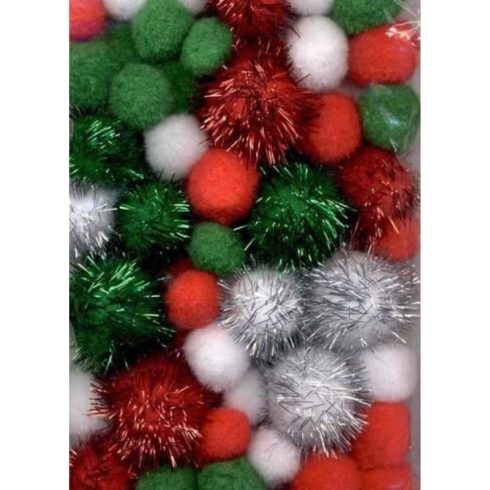 Christmas Mix Pompom -pallot (50 kpl)