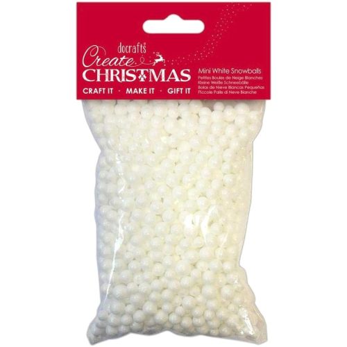 Docrafts Mini White Snowballs – Styroxrae kimalteella