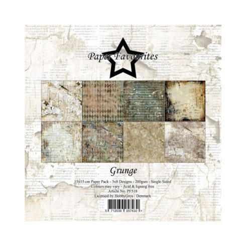 Paper Favourites – Grunge paperilajitelma 15 x 15 cm