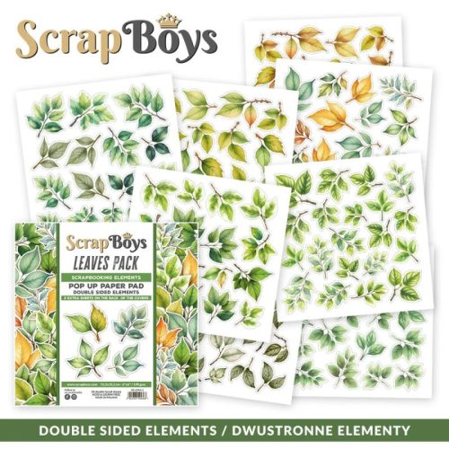 ScrapBoys – Leaves Pop up Elements paperilehtio 15 x 15 cm 1