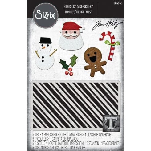 Sizzix Tim Holtz stanssi ja 2D kohokuviointikansio – VAULT SIDE-ORDER CHRISTMAS MINIS