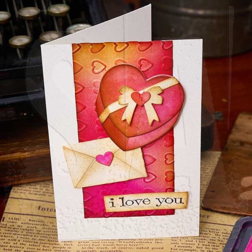 Sizzix Tim Holtz stanssi ja 2D kohokuviointikansio – VAULT SIDE ORDER LOVE NOTES3