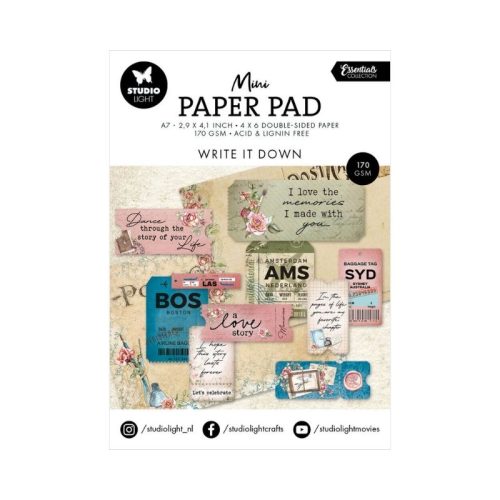 Studio Light Mini Paper Pad – Write It Down paperilehtiö A7